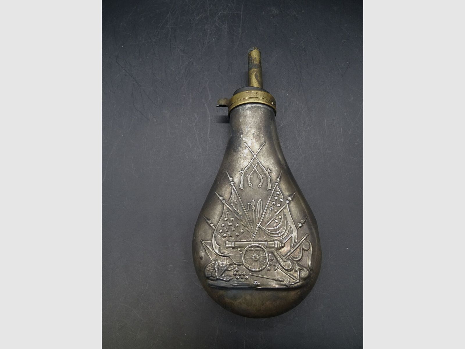 Pulverfüller Pulverflasche versilbert