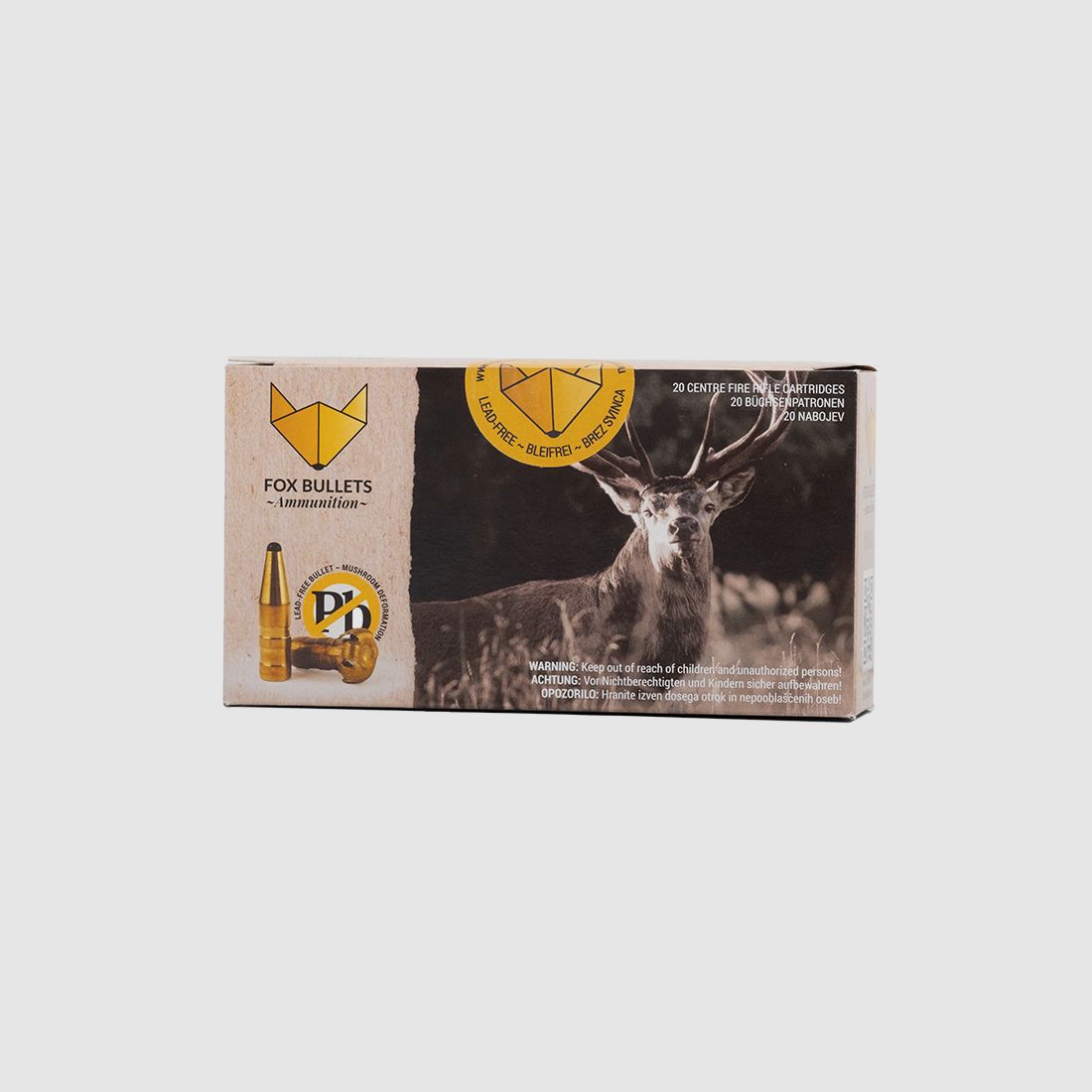 Fox-Bullets .223 Rem. Hunter Classic 3,2g/50gr Büchsenpatronen Bleifrei