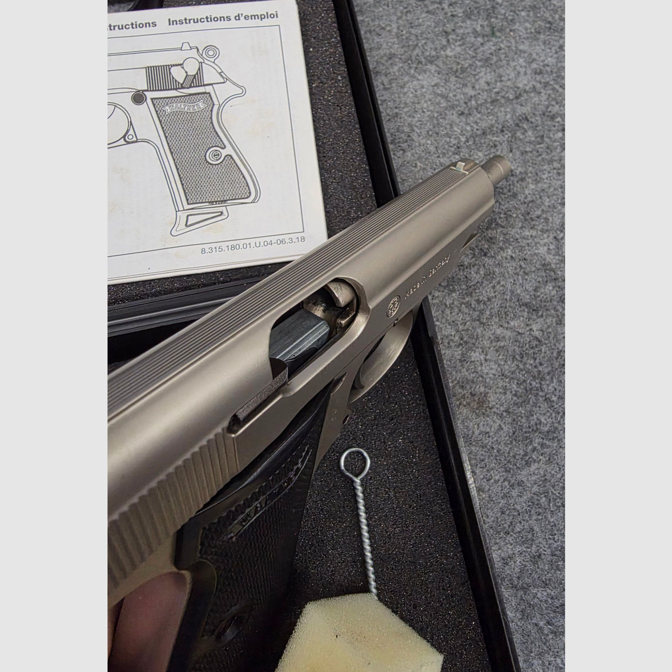 Walther PP Kaliber 9mm PAK Nickel PTB 765 Schreckschuss SRS