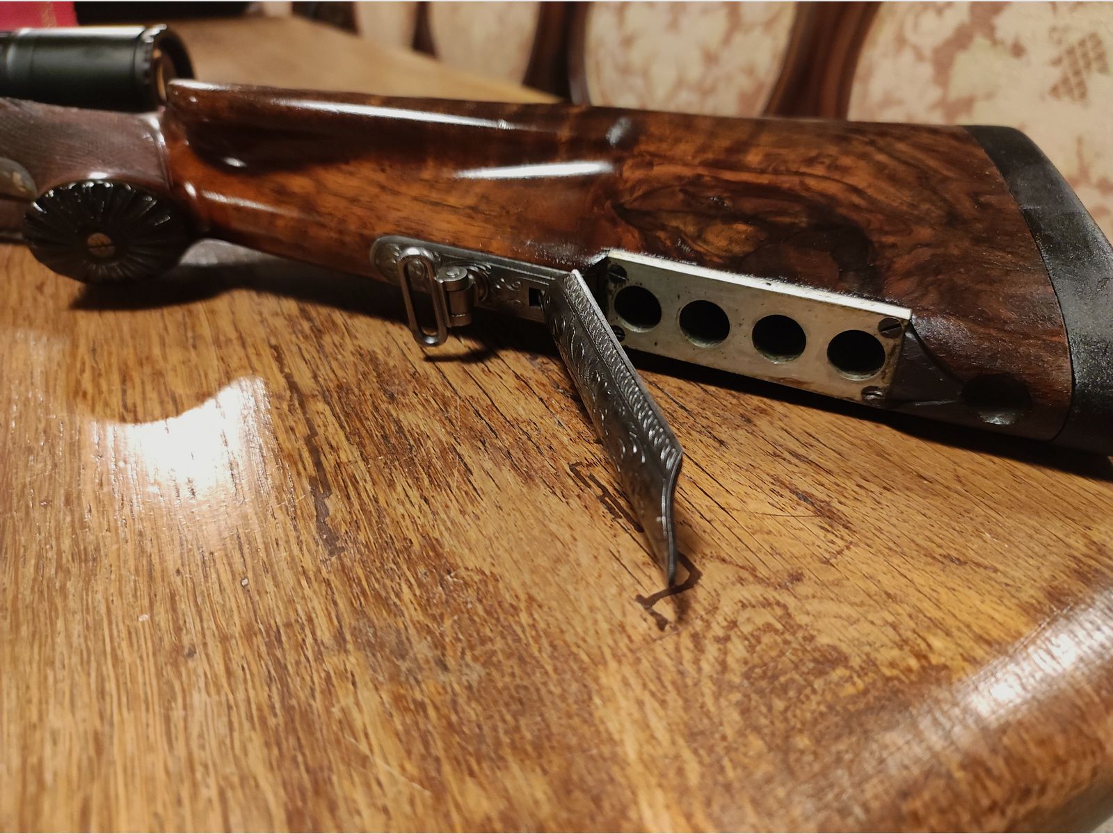 Neuwertiger Ferlacher Drilling 5,6x50R Mag 16/70 Hahndrilling Rouxverschluss kein Krieghoff Blaser Merkel Nimrod Suhl Simson Collath