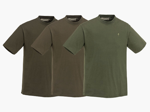 Pinewood T-Shirt 3-er Pack Green/ H. Brown/ Khaki