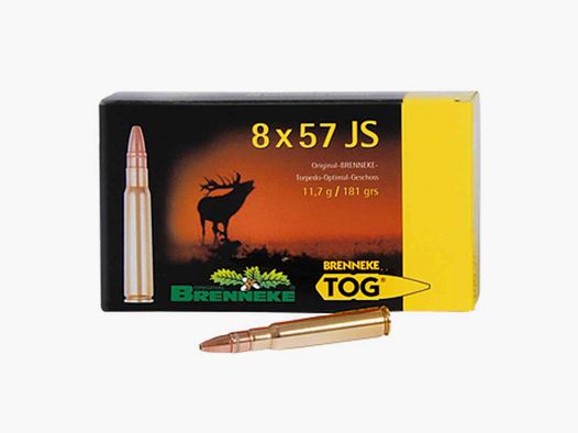 Brenneke 8x57 IS 181GR TOG 20 cartridges