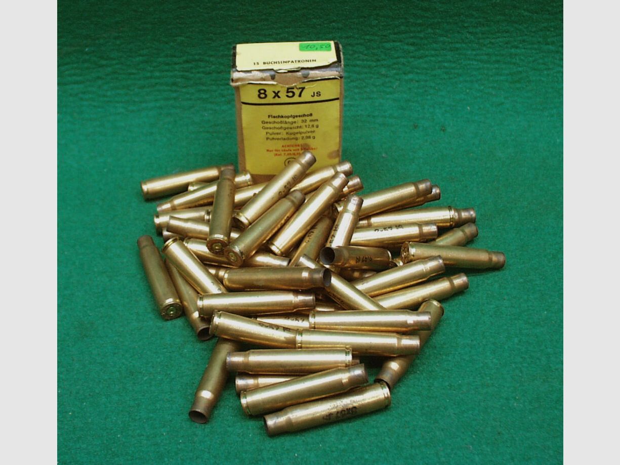 73 bossoli 8x57 IS Berdan, usati