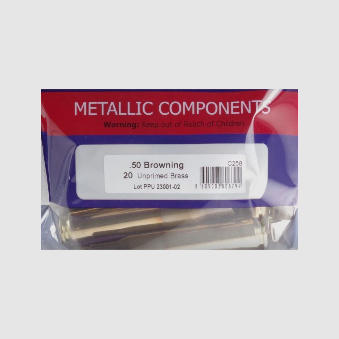 PPU Prvi Partizan Cases Cal. .50 bmg (12.7x99) with Boxer Primer #C258