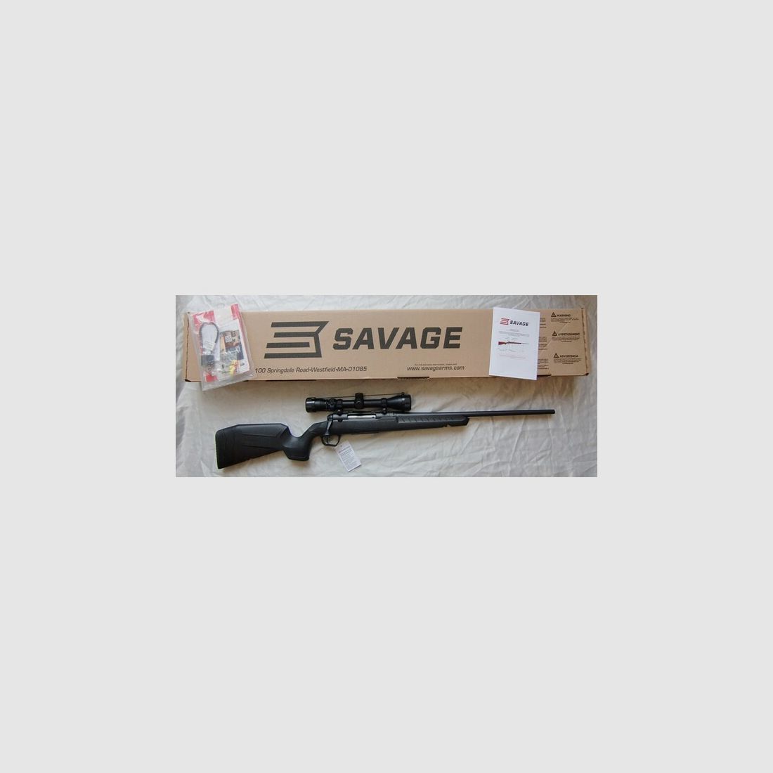 KOMPLETTPAKET: SAVAGE MOD. AXIS XP, Kal. 308 Win., INCL. WEAVER-BASEN UND ZF 3-9x40, NEUWAFFE!!!
