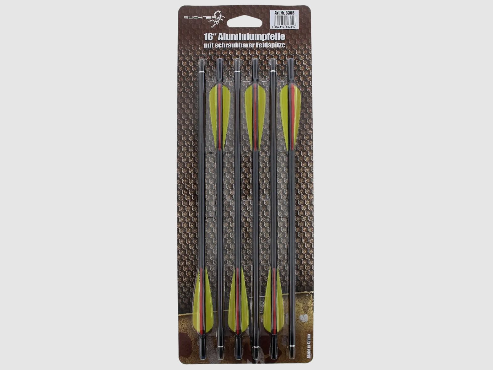 Flèches en aluminium de 16 pouces noires pour arbalète (6 flèches)