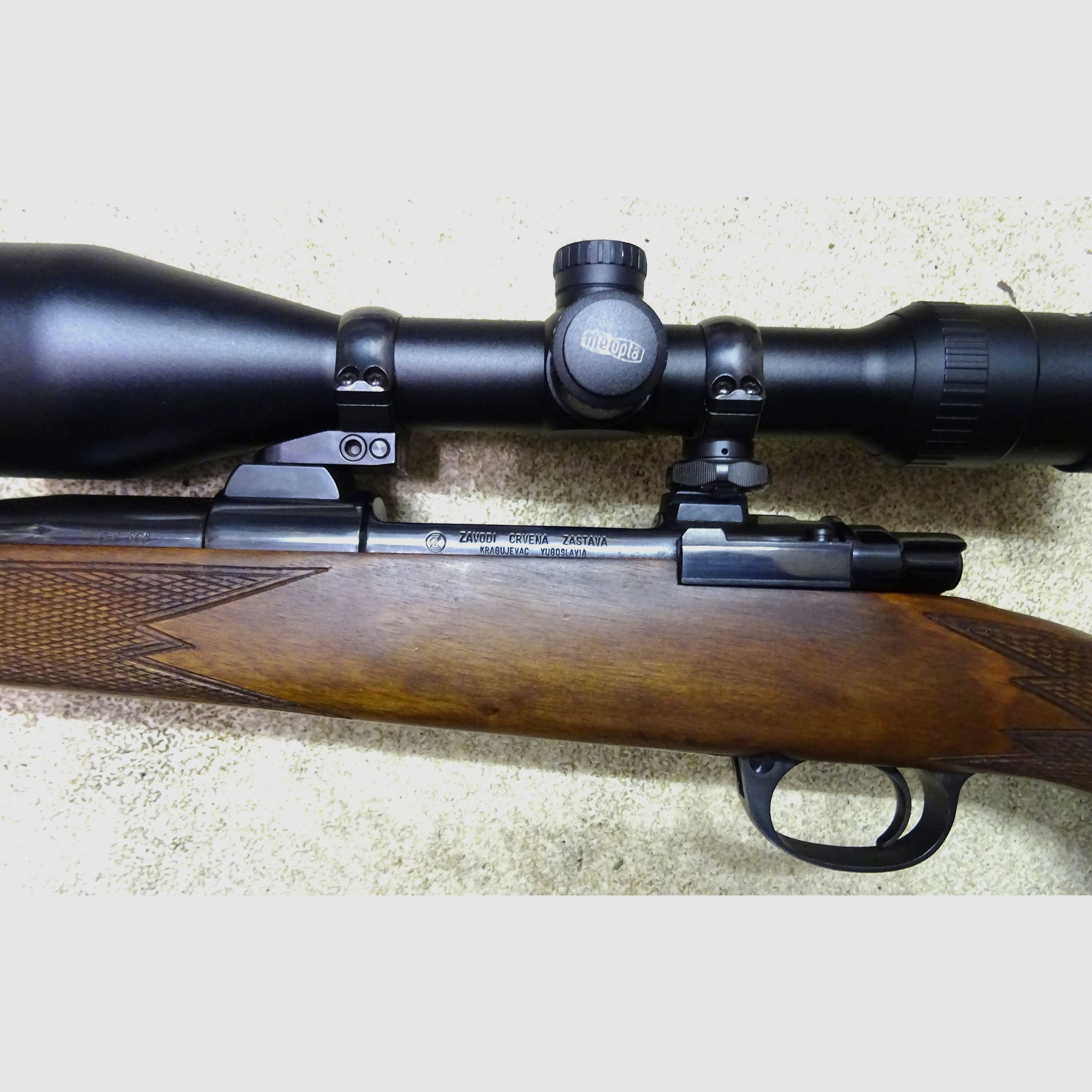 Zastava 98er Repetierbüchse, Kal. .308 Win., Schwenkmontage, ZF Meopta, interessante Details!