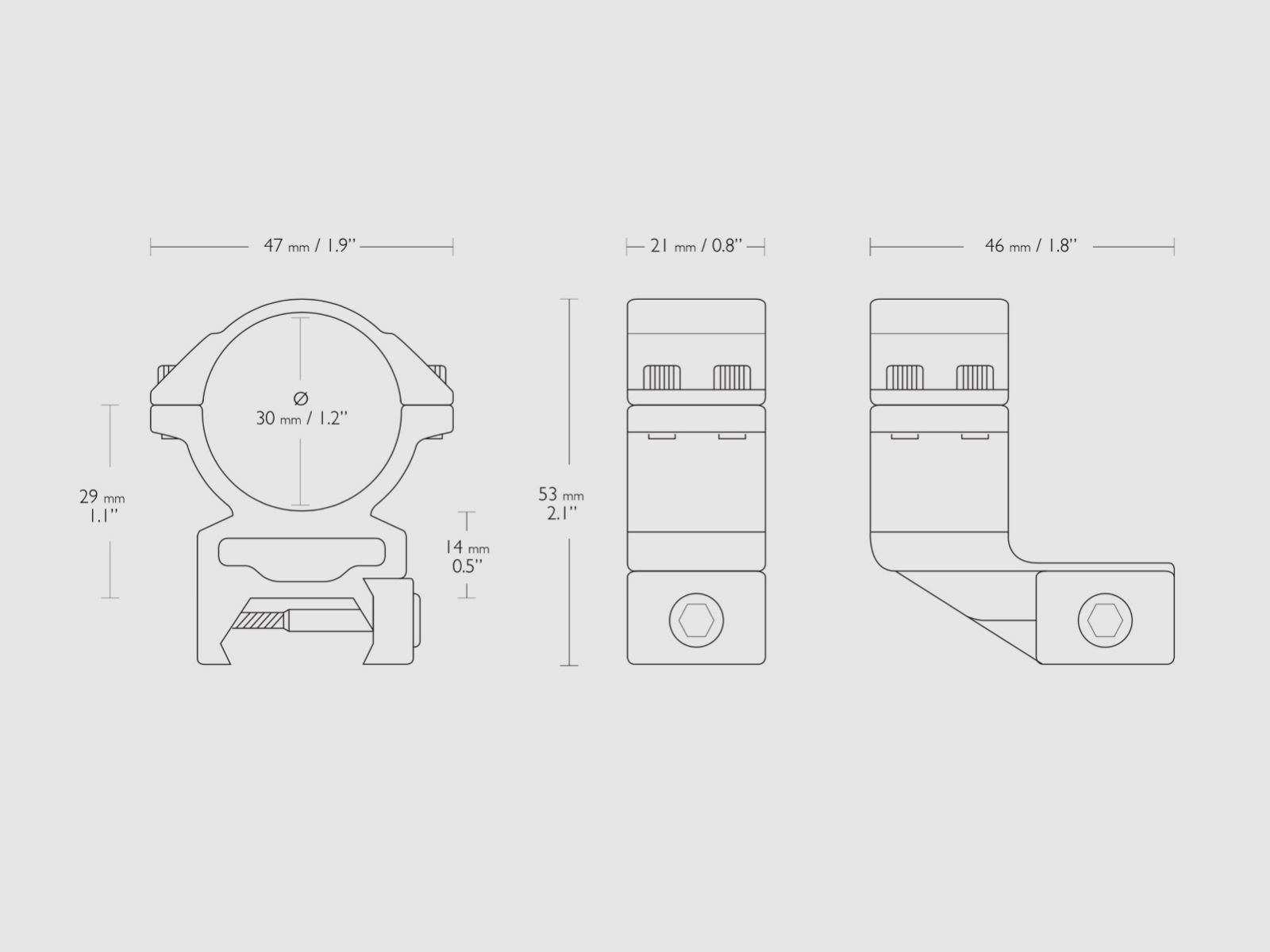 HAWKE 22126 Montaż pierścienia 30 mm Weaver Wysoki 1 cal rozmiar przesunięcia