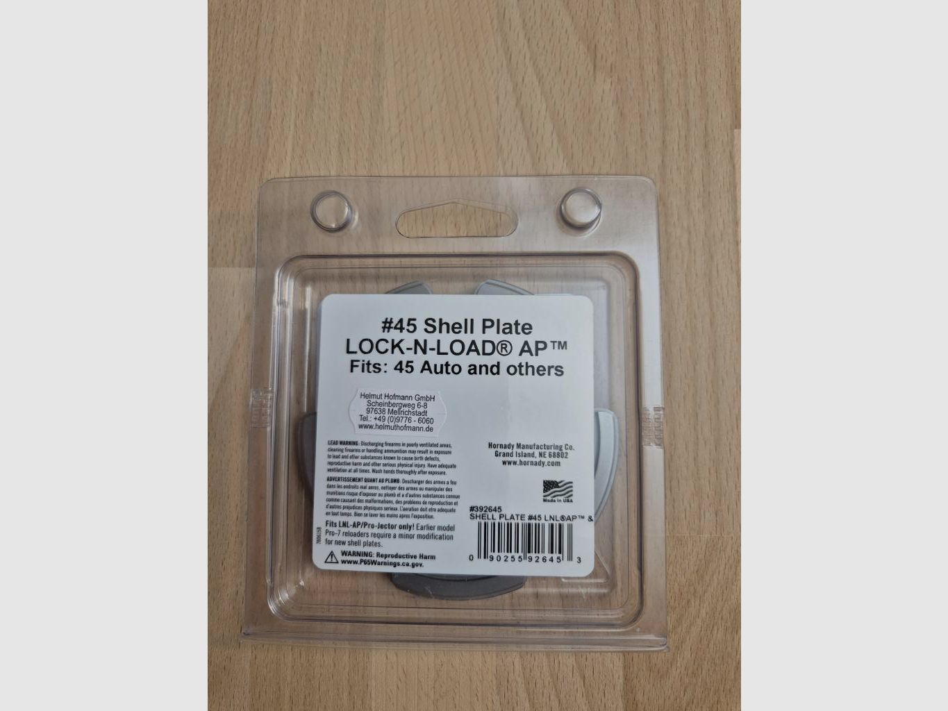 Hornady Shell Plate#45, #392645, NEW