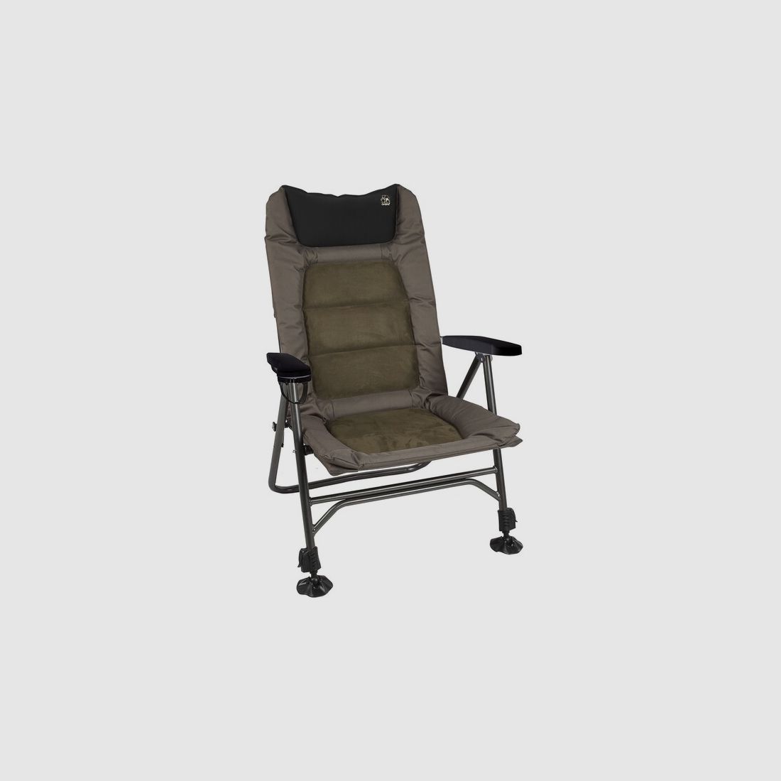 Behr Angler- und Outdoorstuhl Trendex® "Suede" - bis 140kg - mit Getränkehalter - 2 Teleskopfüße