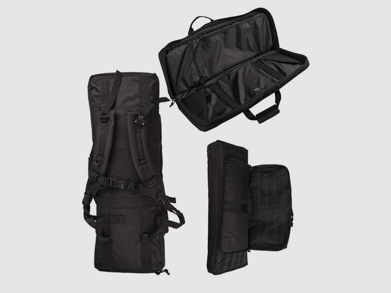 Gewehrtasche "Medium" SCHWARZ  für Langwaffen bis 75cm / Waffenfutteral + Magazintaschen