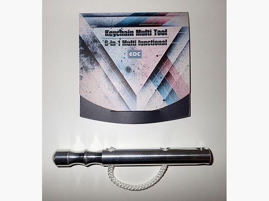 Kubotan (Schlagkraftverstärker), Aluminium, silber u. Roxon Multitool 6-in, neu!