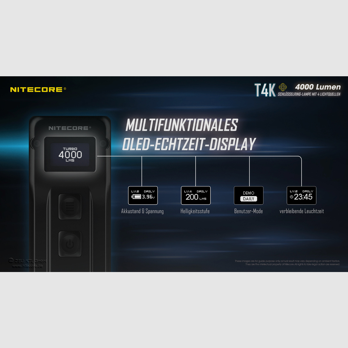 Nitecore T4K LED Taschenlampe 4000 Lumen