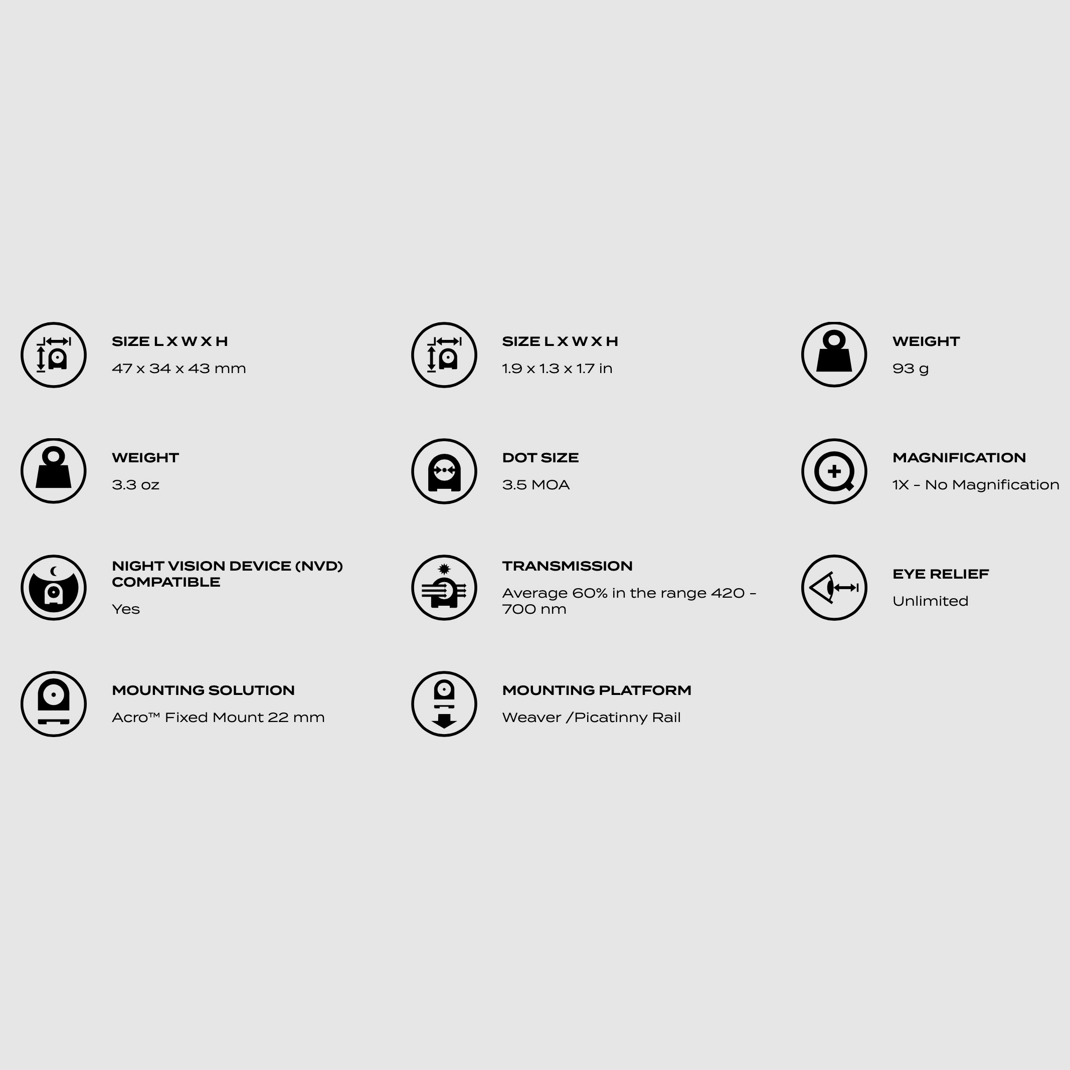Aimpoint 200755 Acro C-2 3.5 MOA black with Weaver mount and flip cap