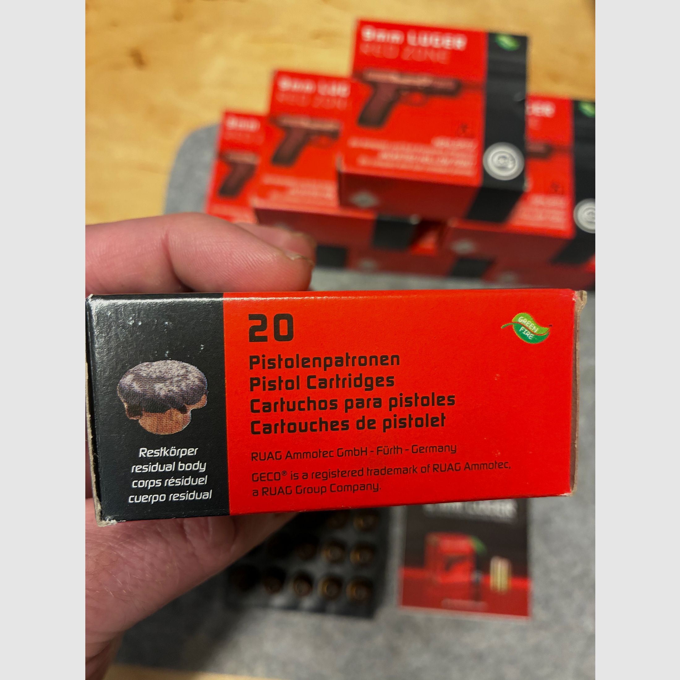 Geco 9mm Luger Red Zone 8,0 g Holhlspitz 124 gr jackated hollow point Fangschuss 124