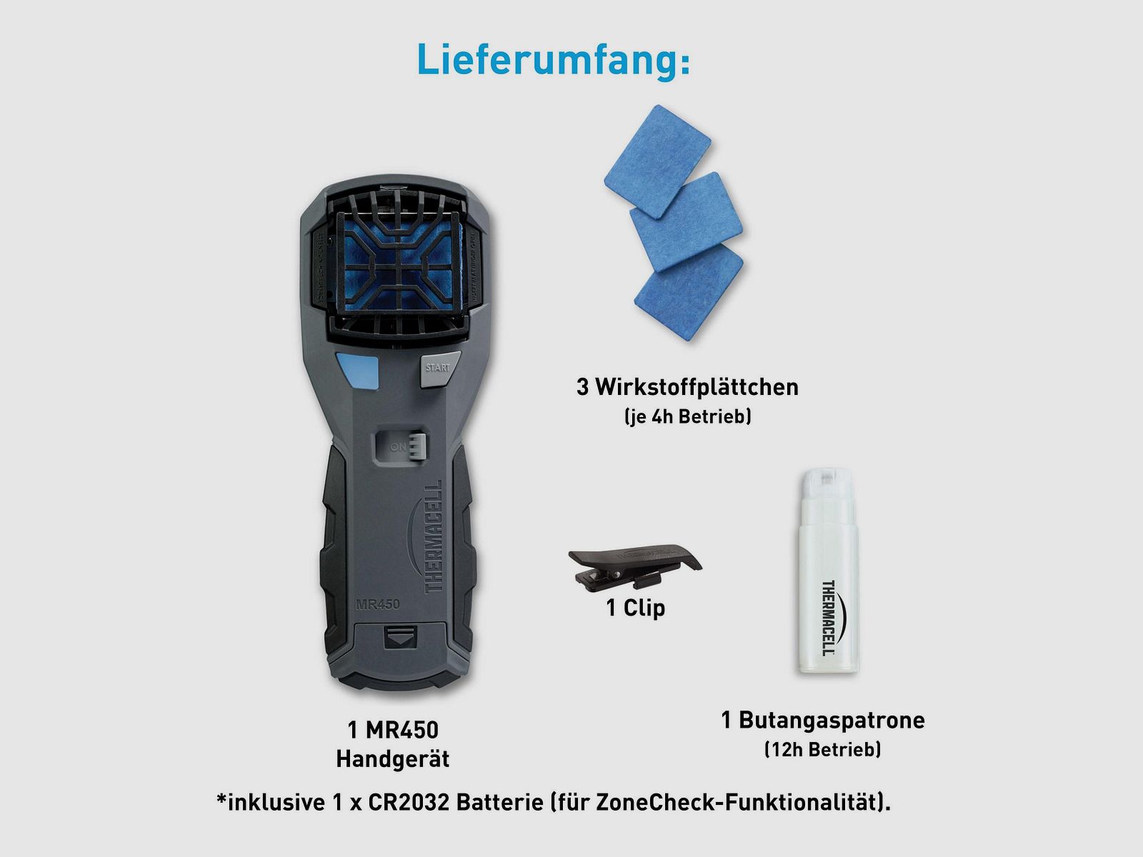 THERMACELL 920204 Mückenabwehr Handgerät MR-450 grau ZoneCheck