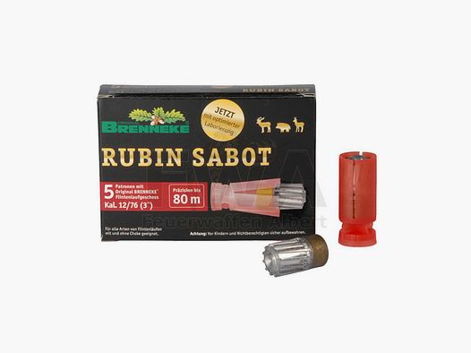 12/76 Flintenlaufpatrone Rubin Sabot 28,0g - Brenneke