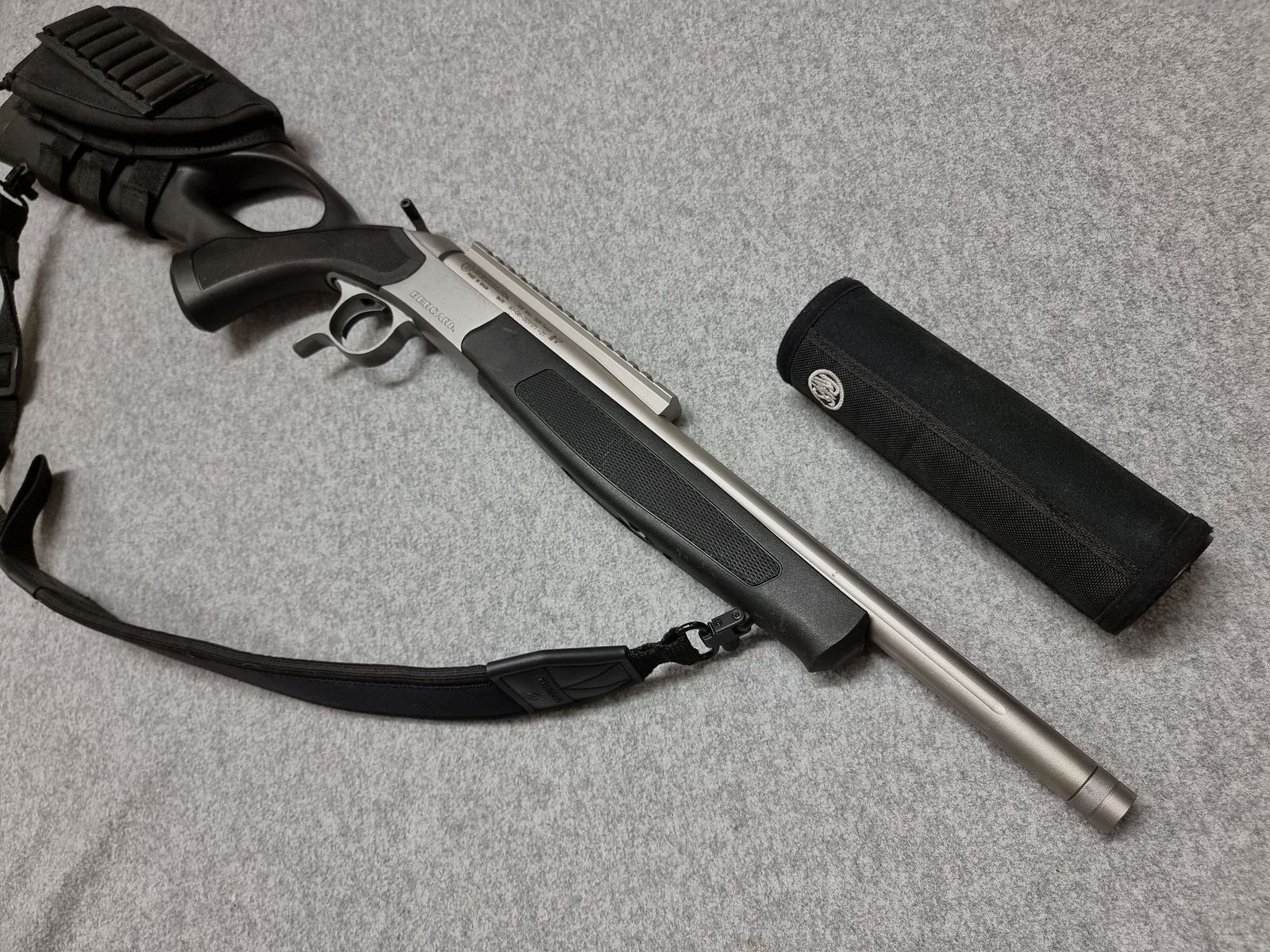 Bergara BA13 Stainless - .308 Winchester - Kipplaufbüchse - mit Stahlschiene, Neoprenriemen und Schafttasche