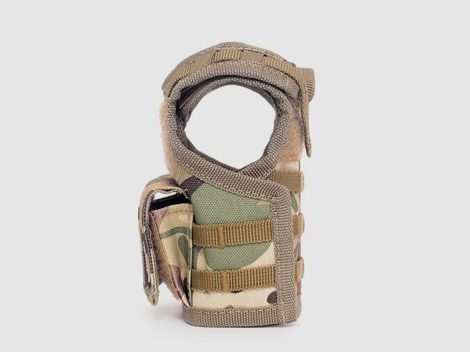 Mini Tactical Schutzweste mit Fronttaschen für Bierflasche / Weinflasche / Thermosflasche - MultiCam
