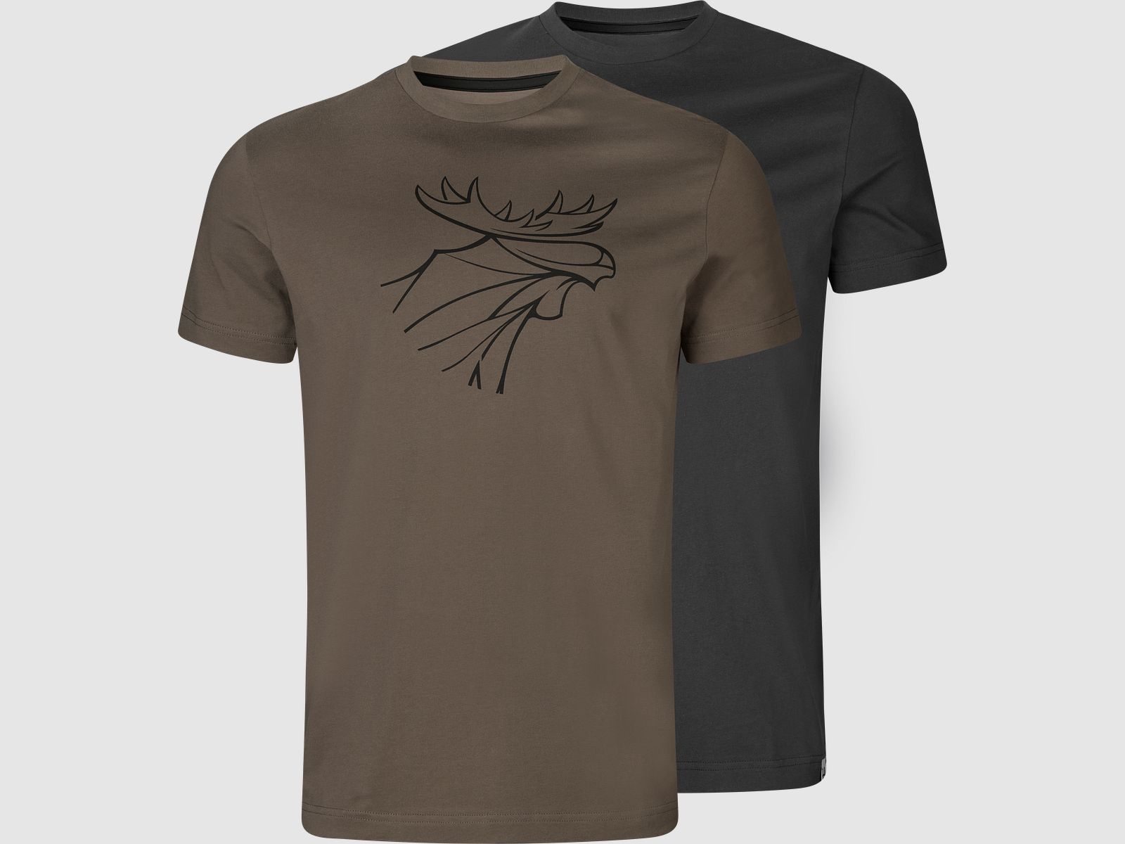 Härkila Graphic T-Shirt 2-Pack Brown Granite/ Phantom