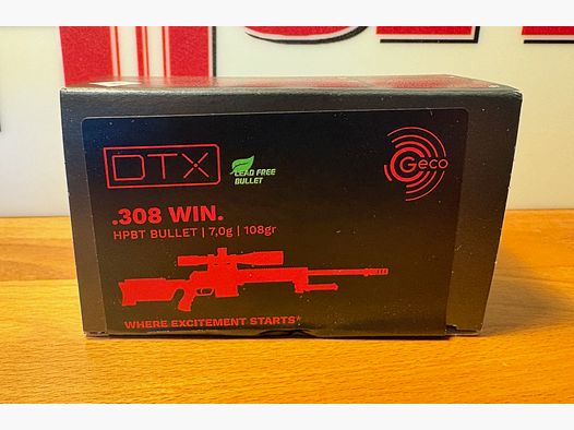 Geco .308 Win. DTX bleifrei 7,0g/108grs. Mengenrabatt!