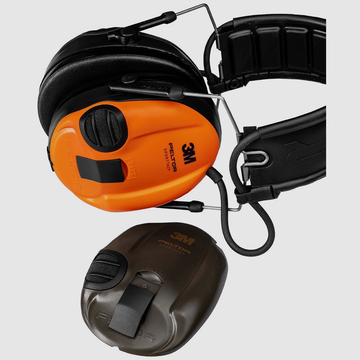 3M Peltor SportTac protección auditiva activa con diadema plegable, verde/naranja *NUEVO*