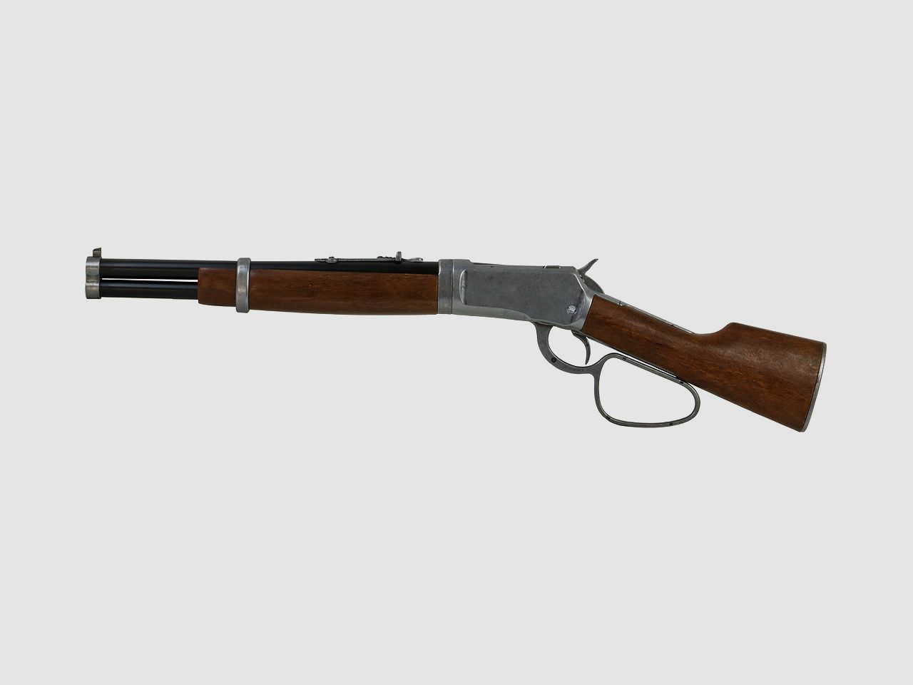 Deko Westerngewehr Kolser Winchester Mare's Leg 26 Zoll voll beweglich LĂ¤nge 67 cm altgrau