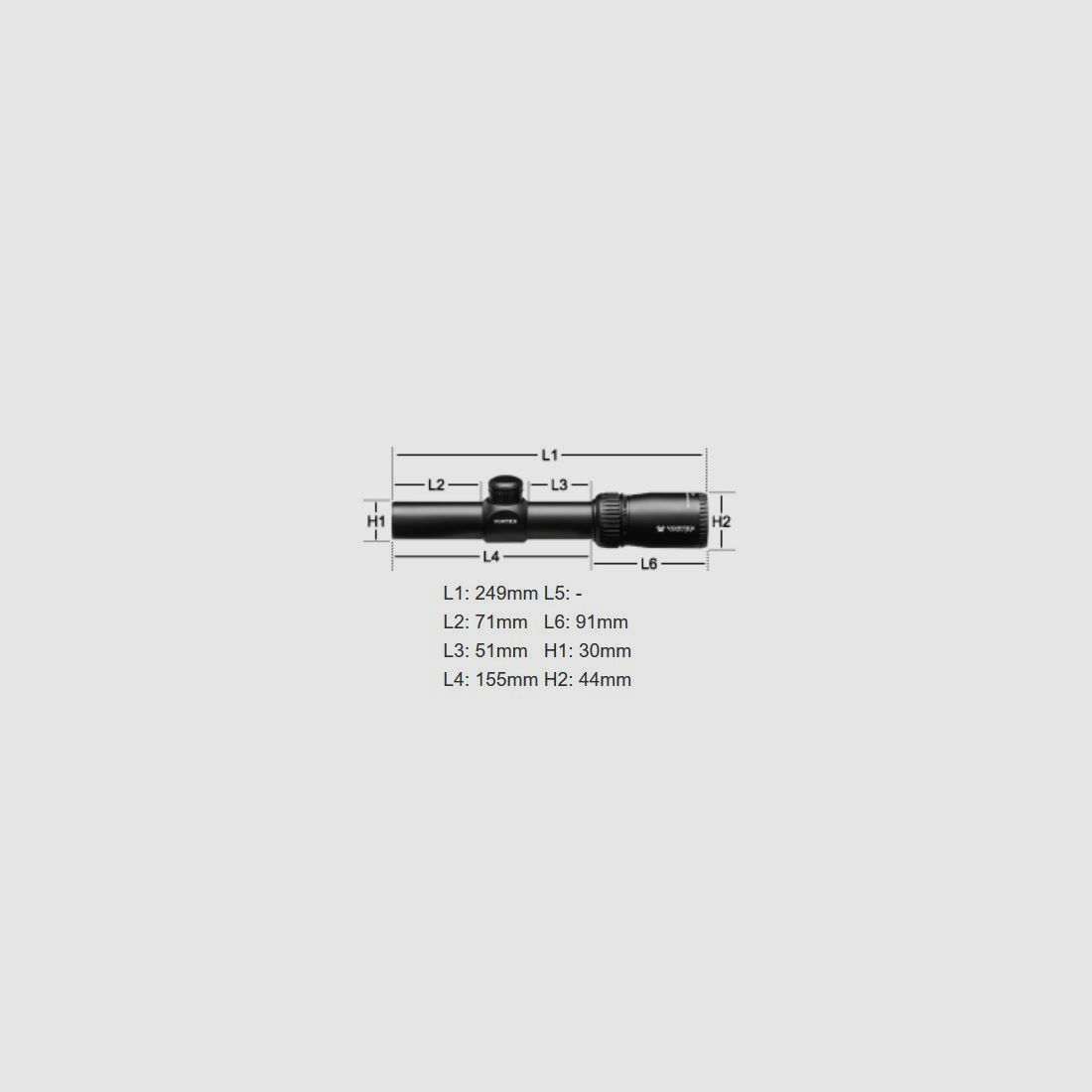 Vortex Crossfire II 1-4x24mm (MOA), afbeelding 5 van 6