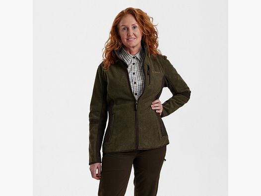 Lady Pam Bonded Fleecejacke - Graphite Green Melange – Kleidergröße Damen: 46