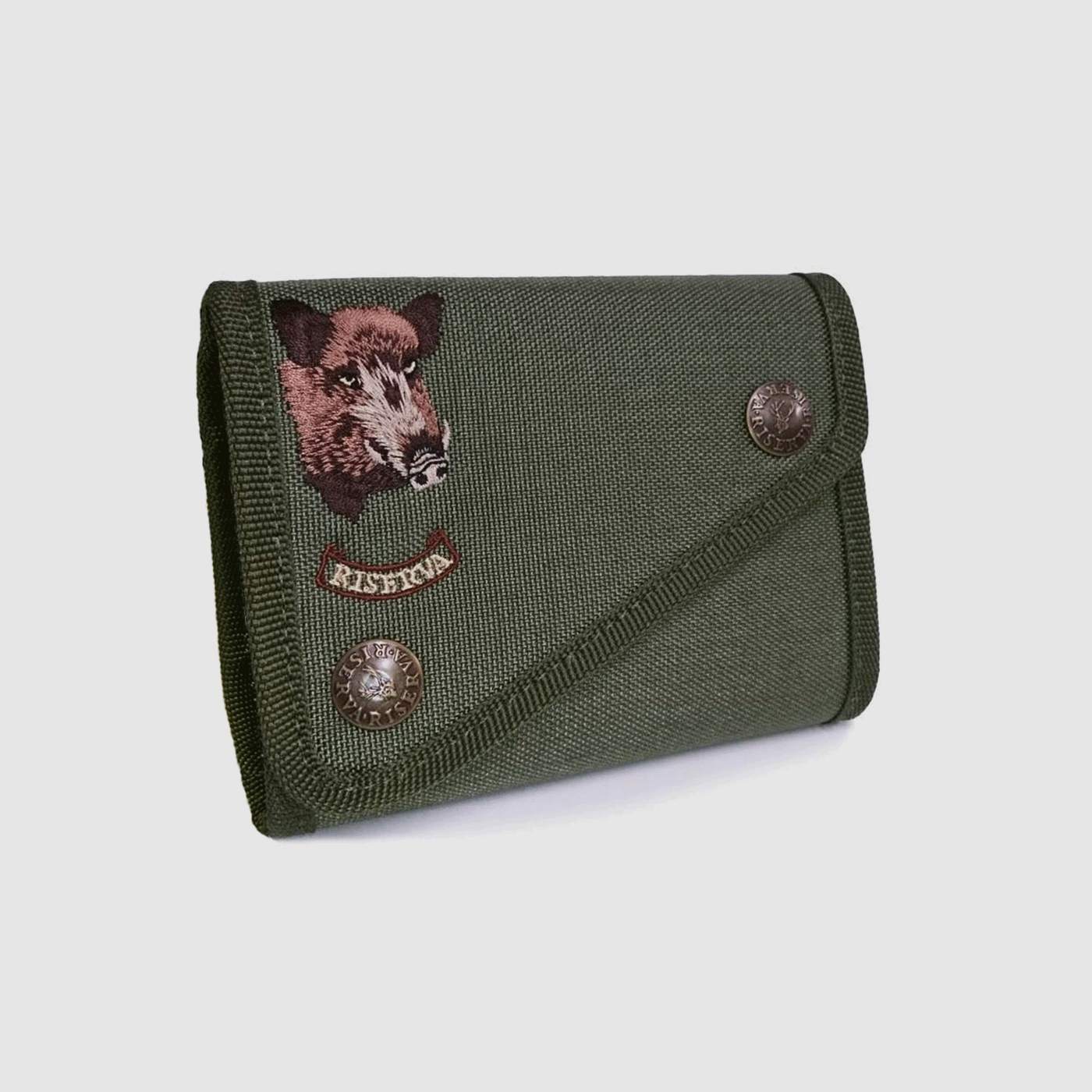 RISERVA – PORTACOLPI DE 11 CELDAS CON BORDADO DE JABALÍ (CORDURA NATURAL), imagen 1 de 2