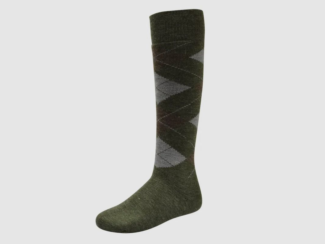 Kniehohe Jacquard-Socken khaki, Bild 2 von 8