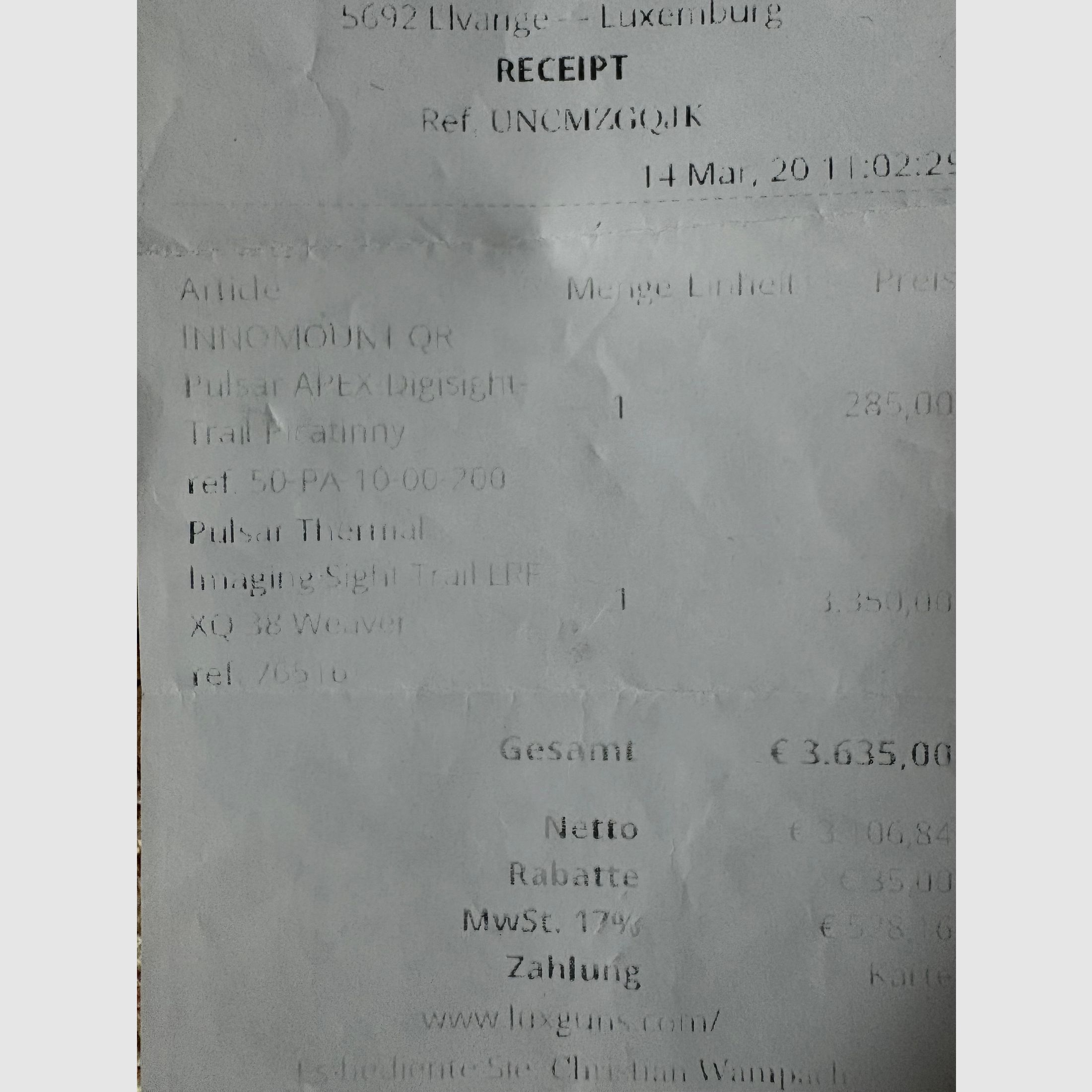 Pulsar Trail LRF XQ38 – Estado óptimo – incl. Montaje Blaser R8