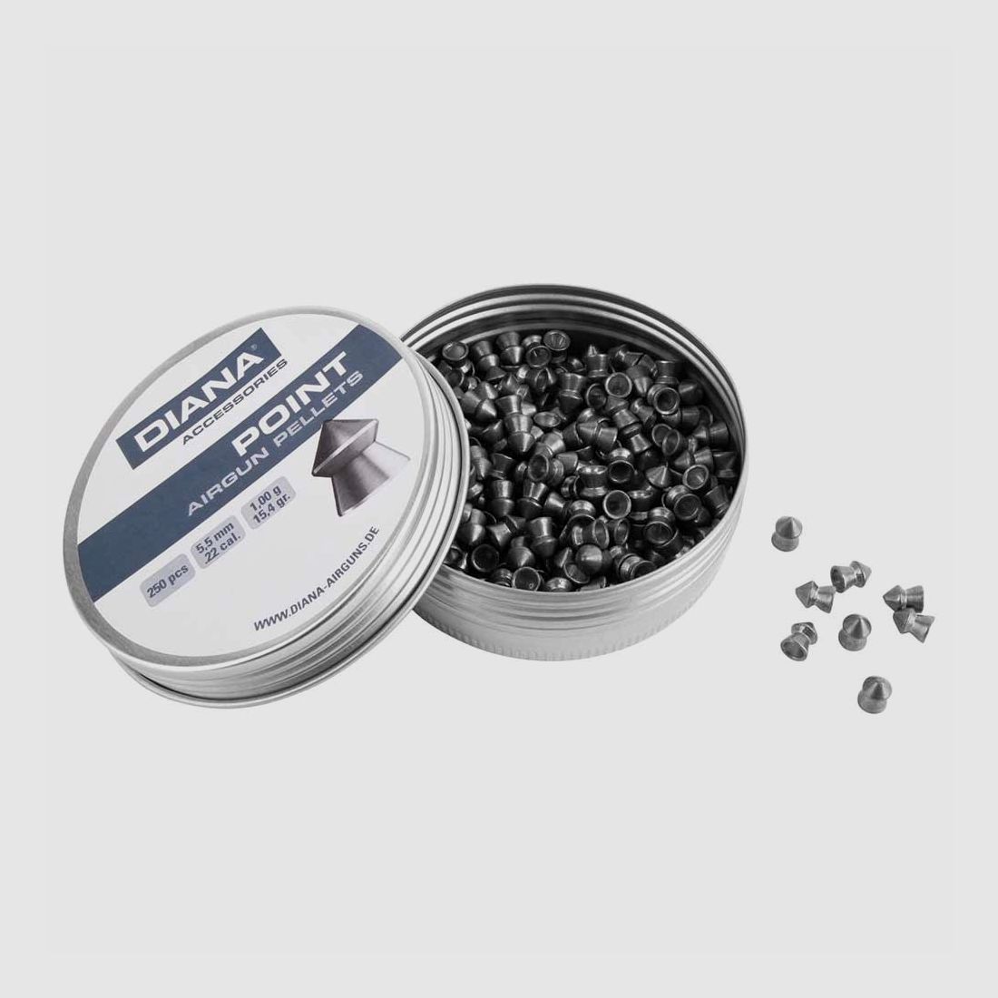 DIANA Spitzkopf Diabolos glatt 5,5mm 1 Gramm / 15.4grs 250 Stück