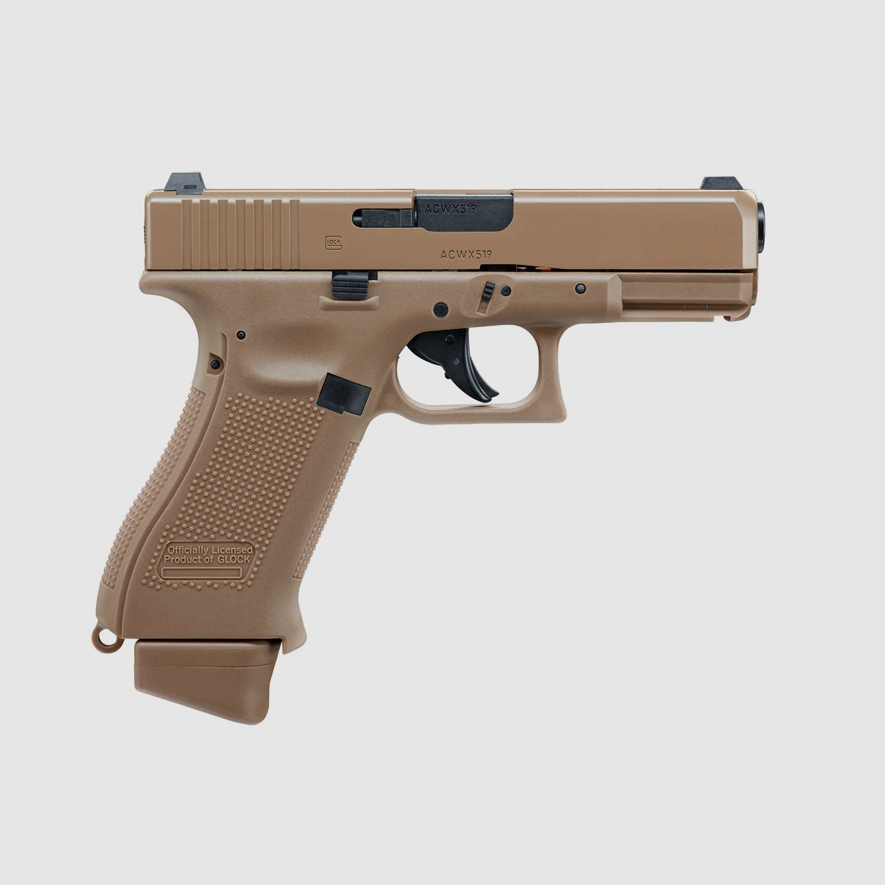 CO2 Softairpistole Umarex Glock 19X Blow Back, Coyote Tan, Kaliber 6 mm BB (P18)