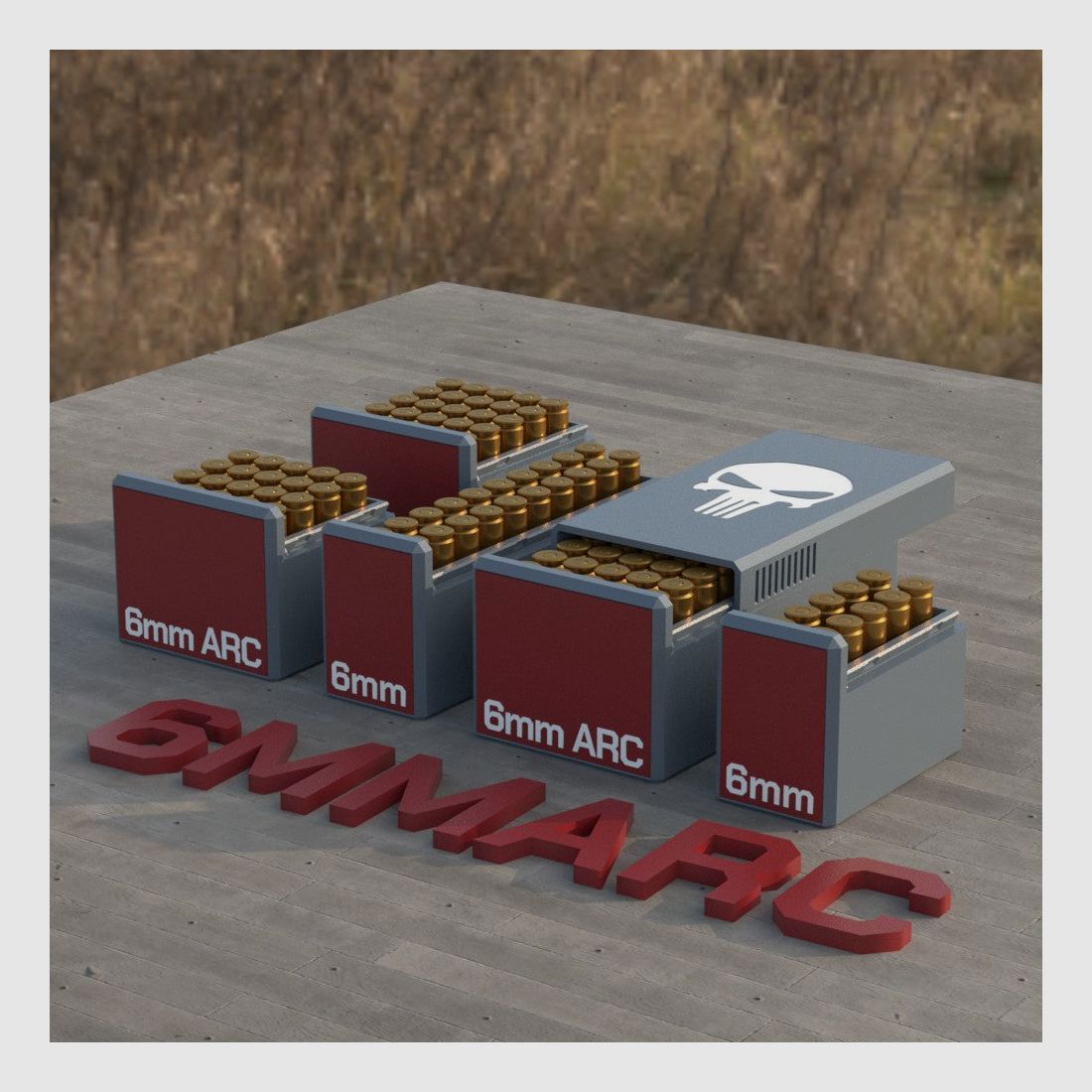 Filamelt scatola per munizioni / Scatola per munizioni 6×38mm ARC / .243 - scatola per cartucce per 50 colpi, Made in Germany
