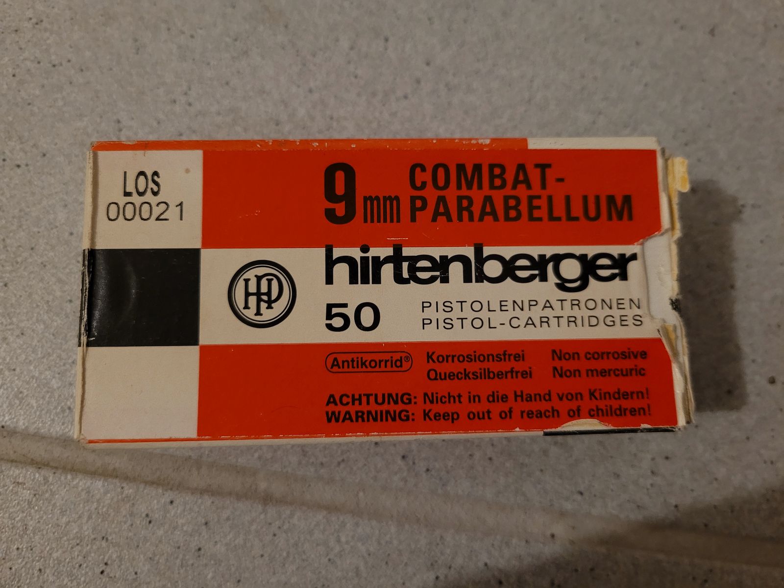 50 Schuss VM FMJ 9x19mm 9mm Luger Parabellum von Hirtenberg