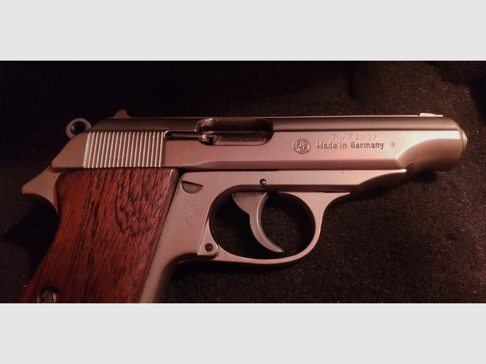 Walther PP, 9mm PAK Ersatzschlitten vernickelt