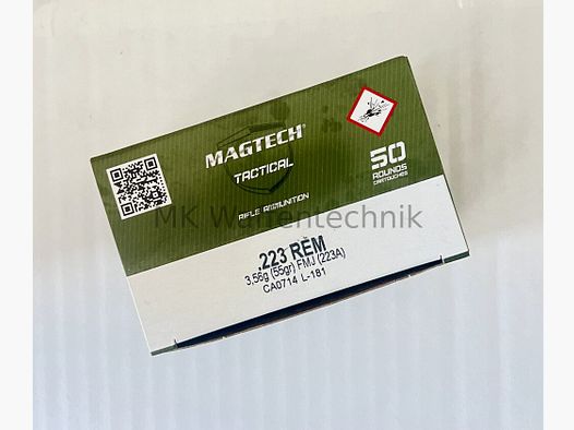 Munition Magtech .223 Rem. Tactical 55grs. FMJ 50 pcs. - .223 Rem