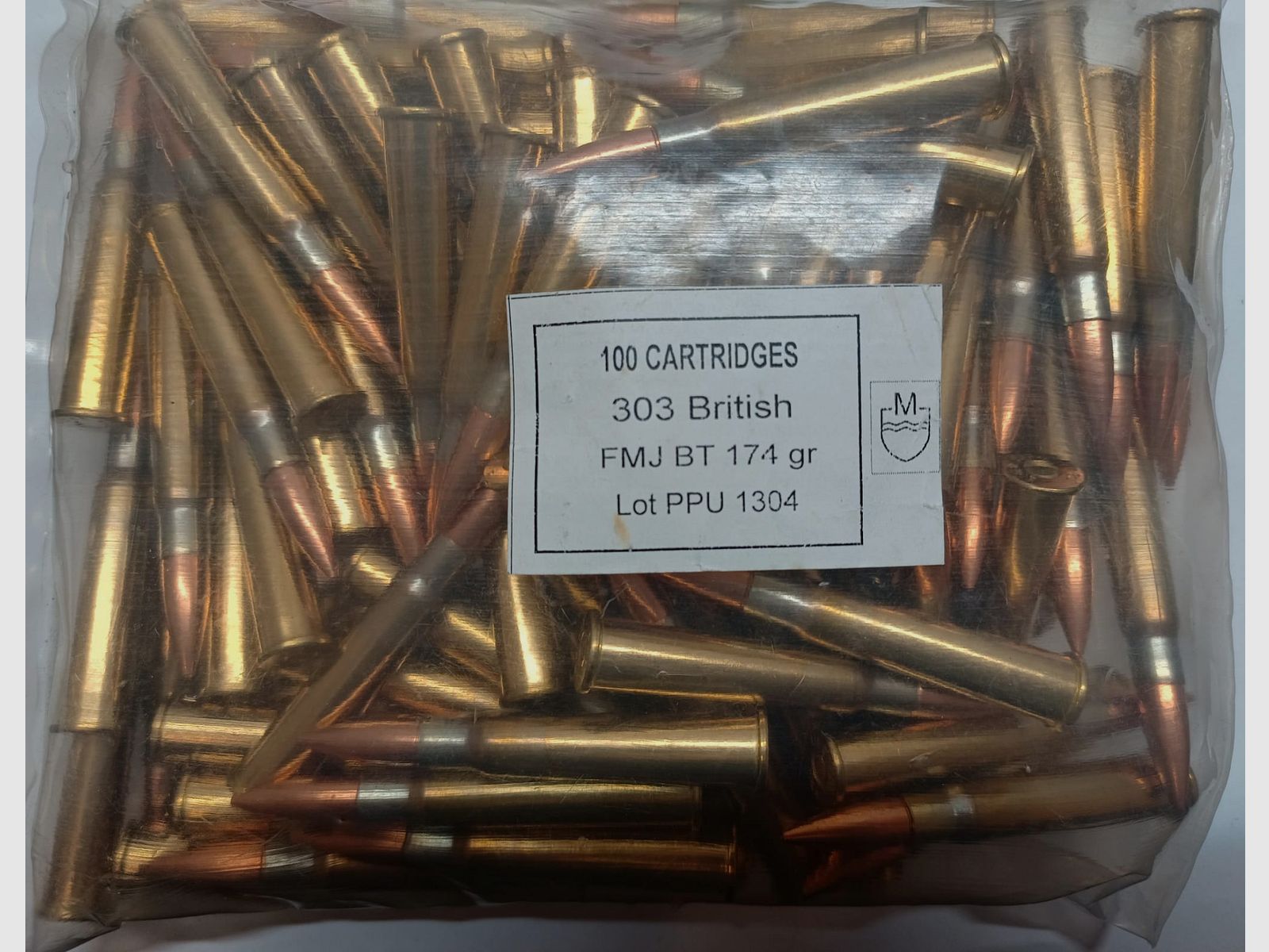 Prvi Partizan, PPU .303 britannique - 174grs. FMJ BT, *100 cartouches*