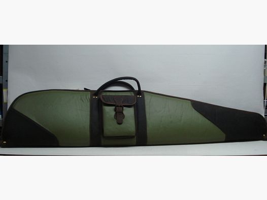 Funda verde de cuero liso - Longitud: 140 cm, bolsillo exterior