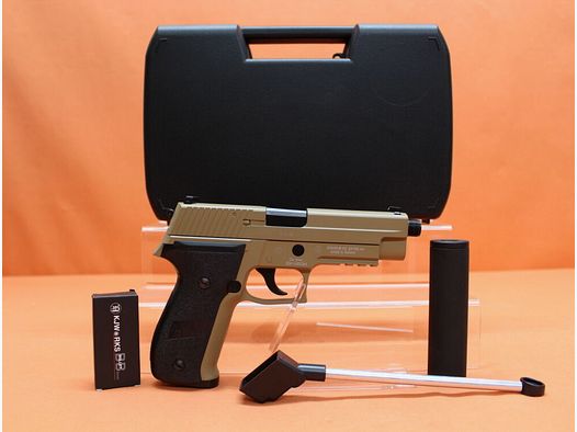 KJ Works Airsoft GBB 6mm(Bullet) SIG Sauer® P226 Tan Gas-Blow-Back(Semi-Auto)/ Hop-Up/ Metallausführung KJW