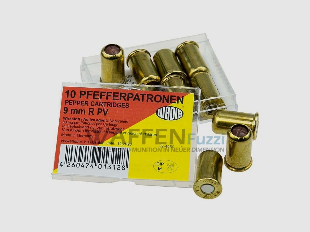 Wadie 9 mm pepper ammunition for revolvers 10 rounds