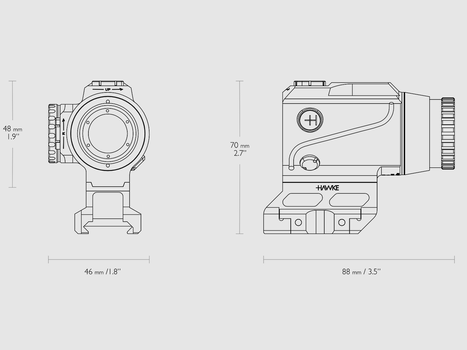 HAWKE Rotpunktvisier 12050 PRISM SIGHT 1X15 SPEED DOT ABSEHEN