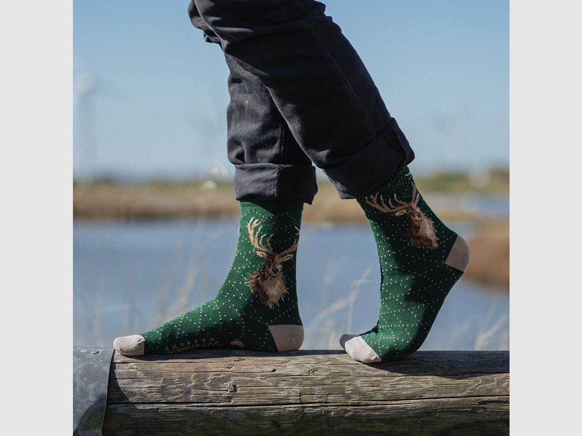 Wrendale Herren - Socken "In my Footsteps" mit Bär