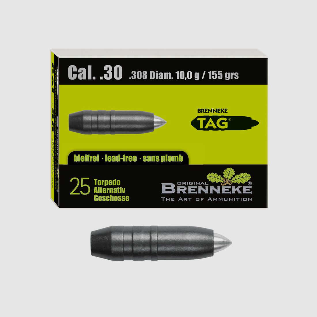 Brenneke kogel .30 (.308) TAG 10g / 155grs 25 stuks