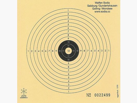 SODIA Luftgewehr Zielscheibe 14x14 12er Ring