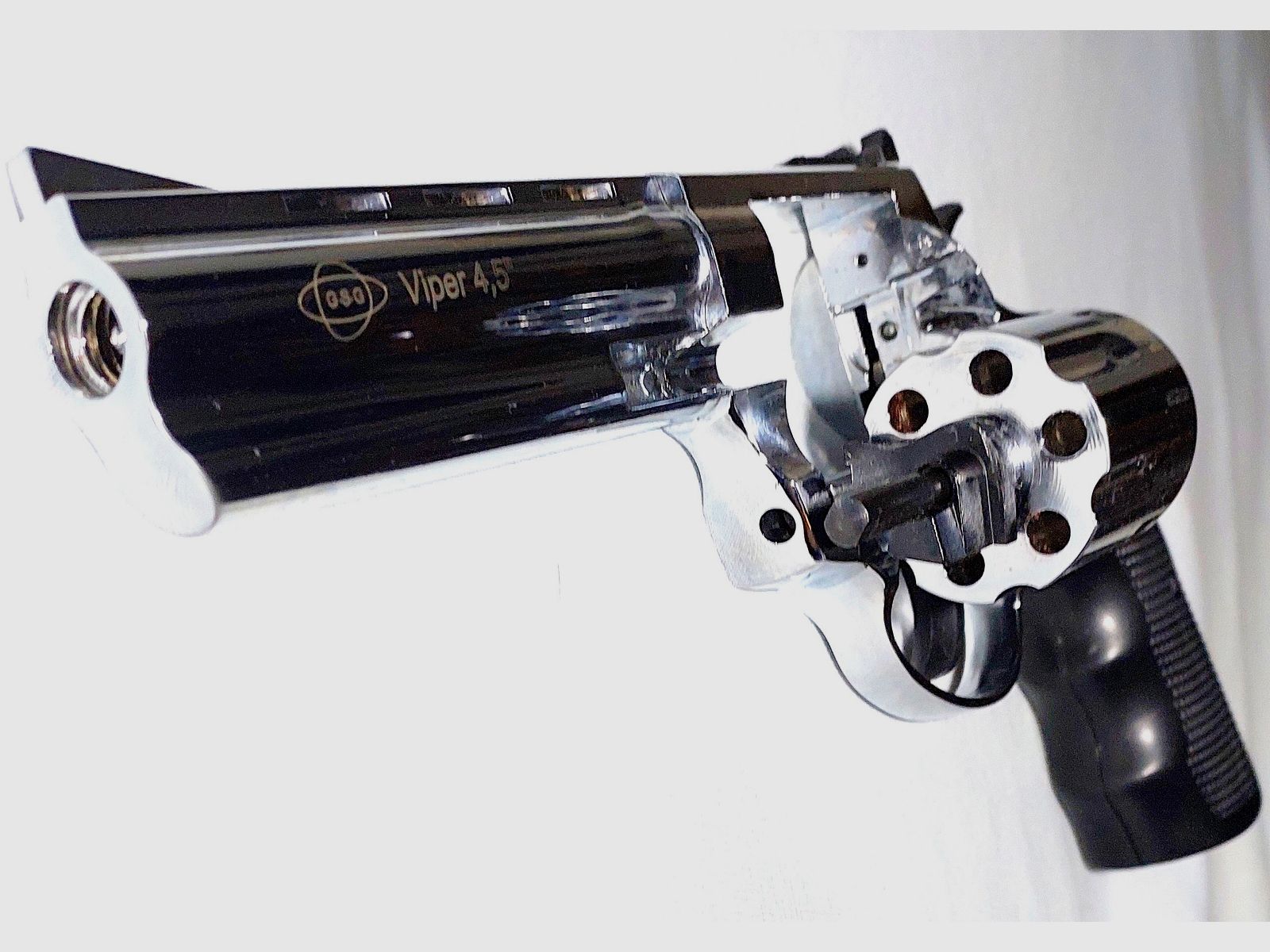Ekol Viper 4,5 Zoll Schreckschuss Revolver Chrom 9 mm R.K. (PTB 1003) wie neu!