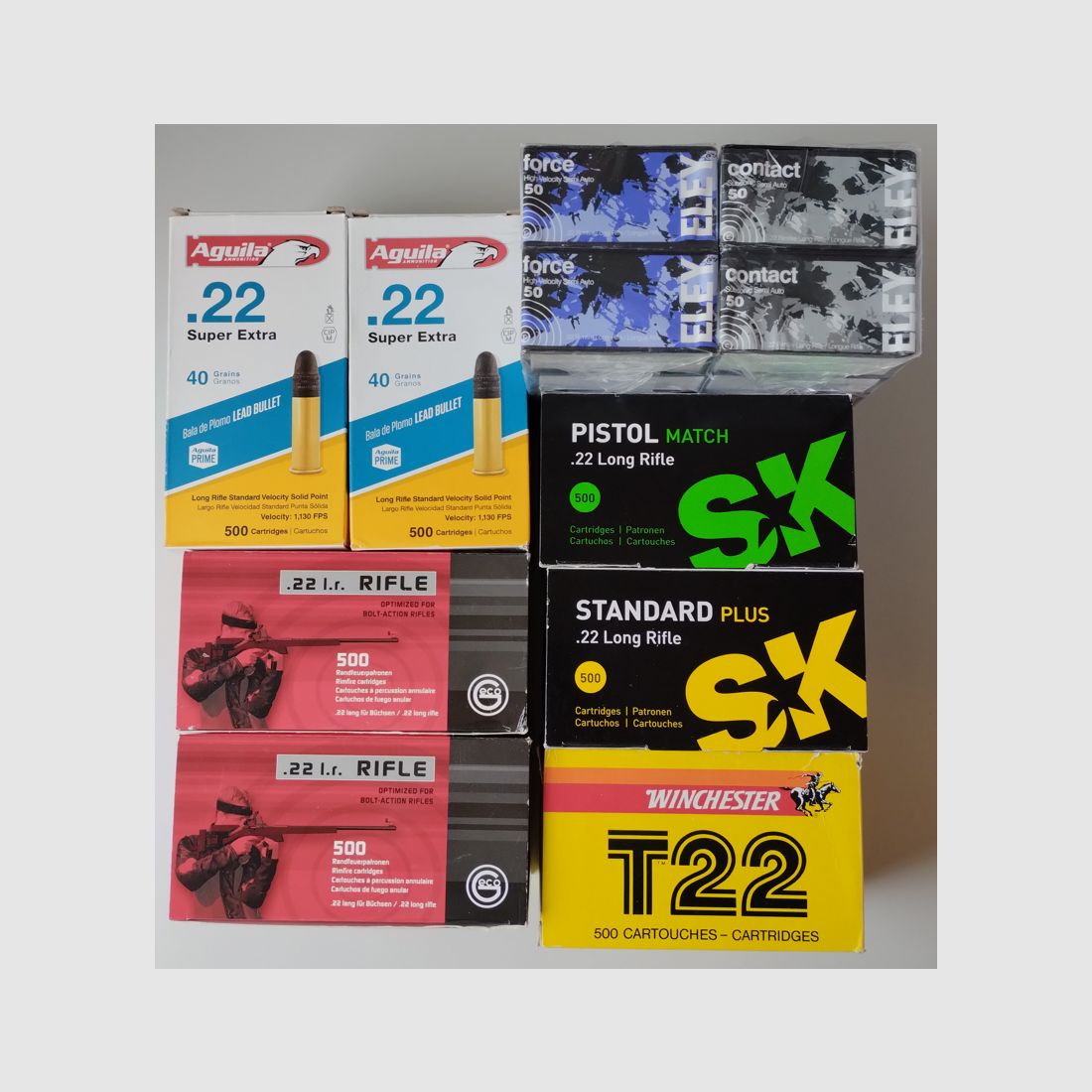 22LR 4500 Patronen: Eley, SK, Geco, Winchester, Aguila