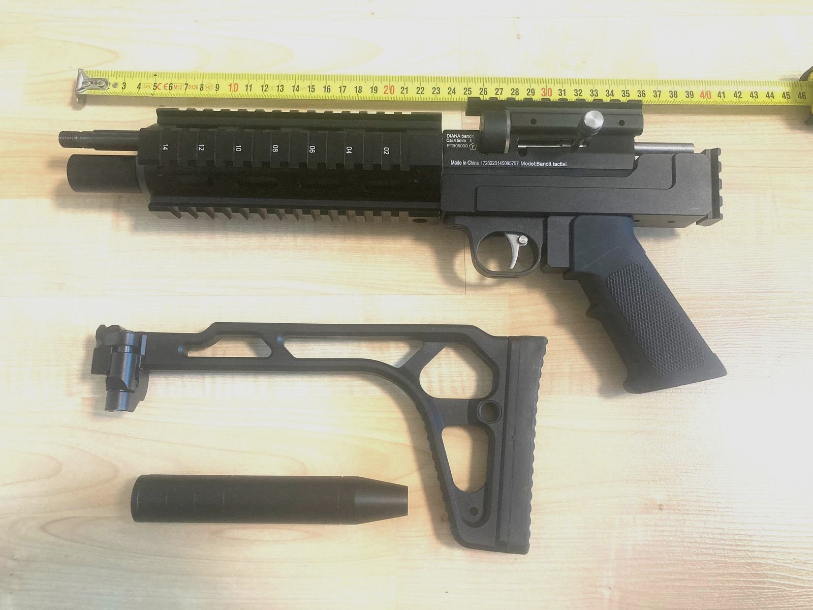 Pistolet à air Karabiner Diana Bandit "Tactical Ultimate" avec chassis en aluminium et crosse pliable style AR15/SIG, F libre dès 18 ans, image 5 sur 7