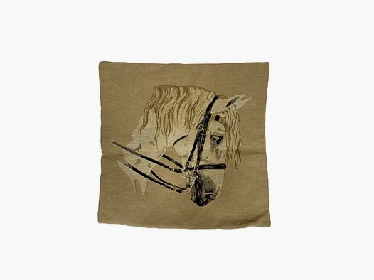 Cuscino Lovergreen motivo cuscino testa di cavallo grigia